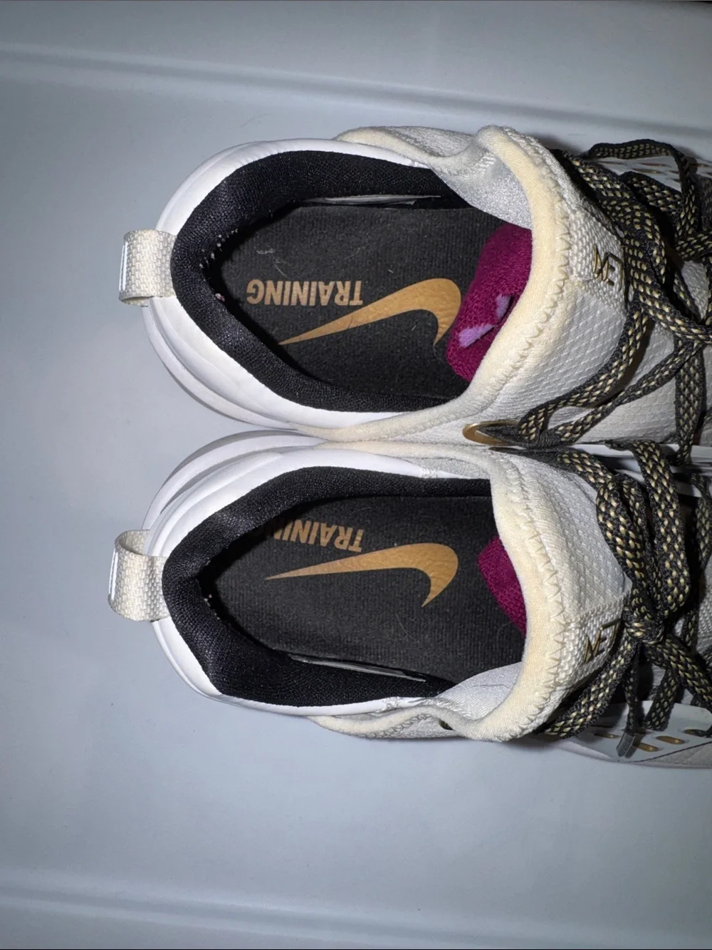 Nike Women's Gold and Cream Trainers